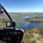 Flug im Helikopter über das Okavango Delta