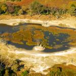 Das Okavango Delta aus der Luft gesehen bei einem Rundflug